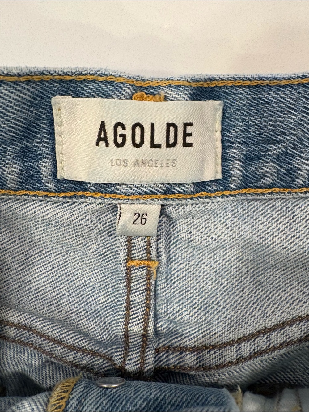 AGOLDE Parker Distressed Denim Cut Off Shorts Size 26 Light Wash - Picture 3 of 8